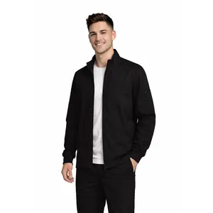 M&M SCRUBS Men’s Scrub Jacket Zip Front – Stretch Medical Warm-Up Jacket with 5 Pockets & ID Loop for Nurses & Healthcare Professionals