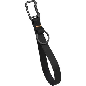 Wristlet Lanyard with Carabiner and Key Ring - Heavy Duty Wrist Key Chain, Black