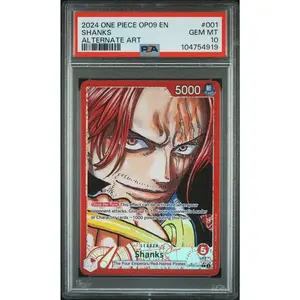 PSA 10 2024 ONE PIECE OP09-EMPERORS IN THE NEW WORLD | ALTERNATE ART 001 SHANKS