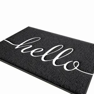 Door Mat (30"x17.5",Black), Welcome Mat Low Profile Front Doormat Floor Mat Non Slip Rugs for Entryway, Patio, High Traffic Areas