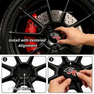 4 Pack Car Wheel HUB Center Caps Stickers, Car Decorations, Compatible with Seat Fr Mark Models, Durable Design, Fits Arona, Ibiza, Seat Cupra