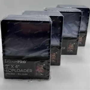 Ultra Pro 3X4 BLUE BORDER Toploaders 35pt 4 Packs of 25 for Standard Sized Cards, 100 total great for TCG cards