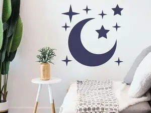 Moon and Stars Stencil - Art and Wall Stencil