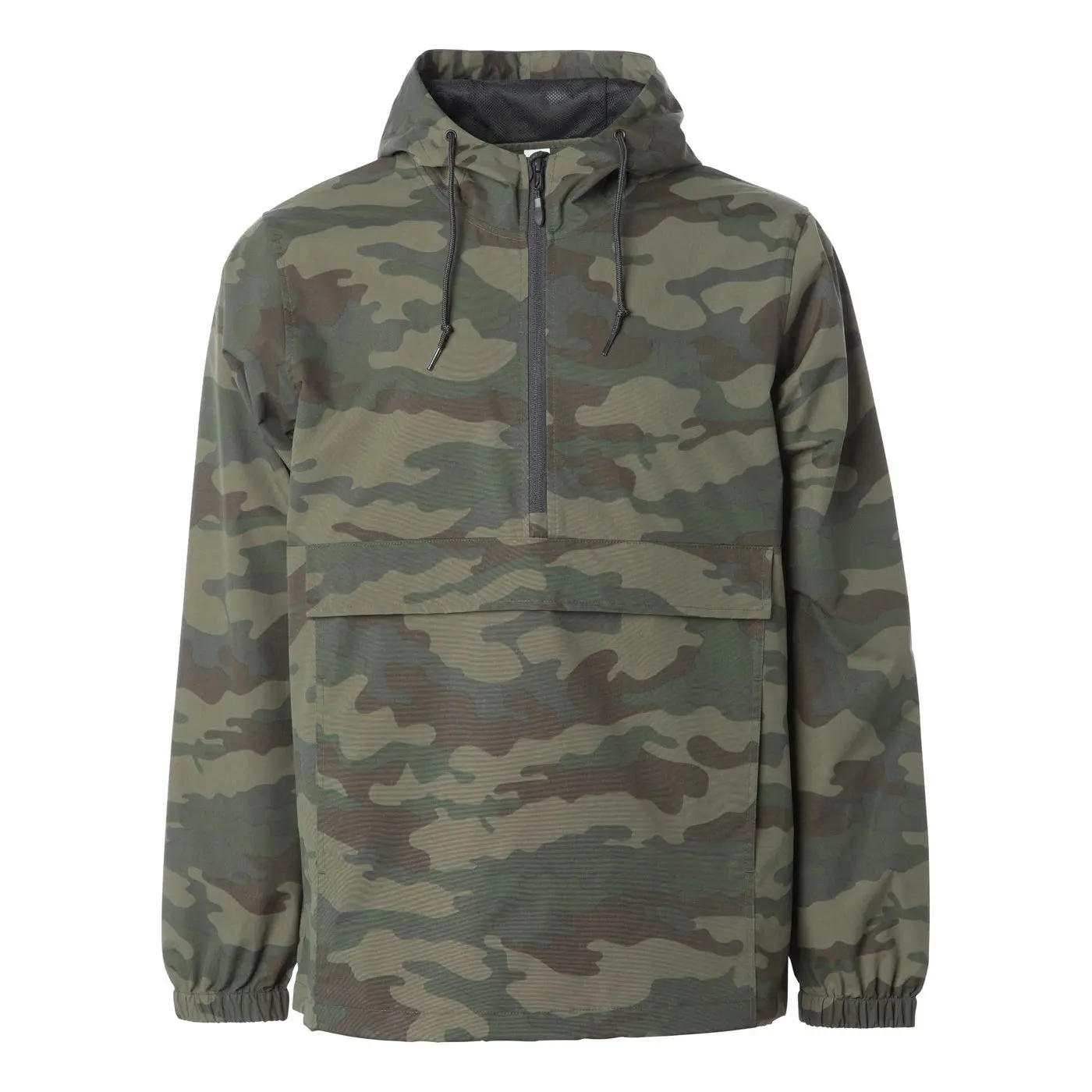 Men's Fall Nylon Waterproof Windproof Anorak Coat - Menswear, Elastic Cuffs, Zipper Closure, Fabric Pocket, Mesh Print Casual Outerwear Windbreaker, Coats, 3 Panel Hood, Toggle, None, Xxl, Patch Pocket
