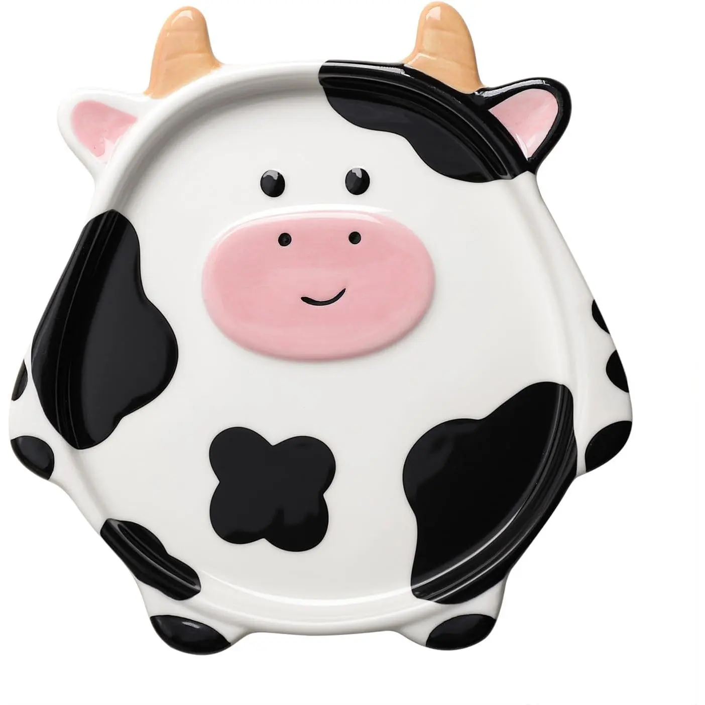 Cow Ceramic Tableware Rest - 6.0x5.8 In Animals-Themed Spoon-Shaped Cutlery Organizer, Stable Kitchen Counter Storage for Cow Lovers, No, 6.0 X 5.8 Inches