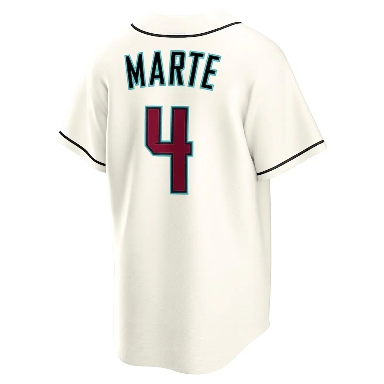 Unisex Baseball Collections Inspired by Arizona Team Marte 4 Player Jersey Home Replica Jersey - Cream