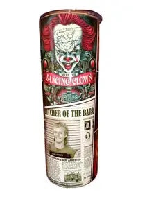 Clip Collections - Penny Wise - IT Clown - 20oz oz 20 oz. 20oz. Skinny Sublimation Tumbler - Amy's Tumbler Junkies - Your Favorite Tumbler Shop!