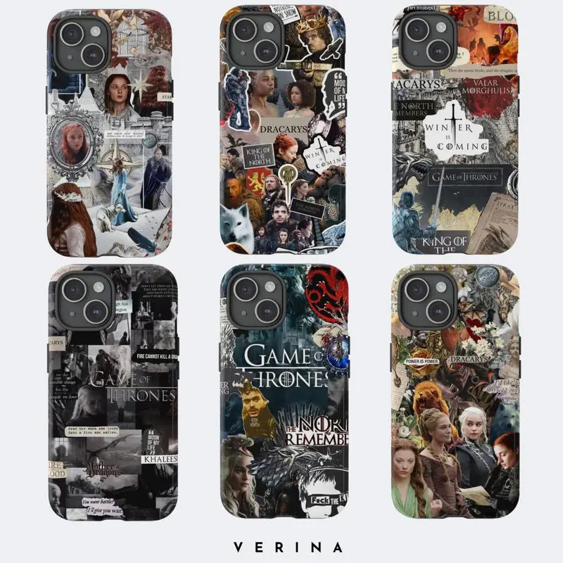Game of Thrones Phone Case, New Style Movie Aesthetic Protective Cover, Tough Shockproof Fan Merch Case, Compatible with iPhone 11-17 Pro Max/Plus and Samsung Galaxy S23-25