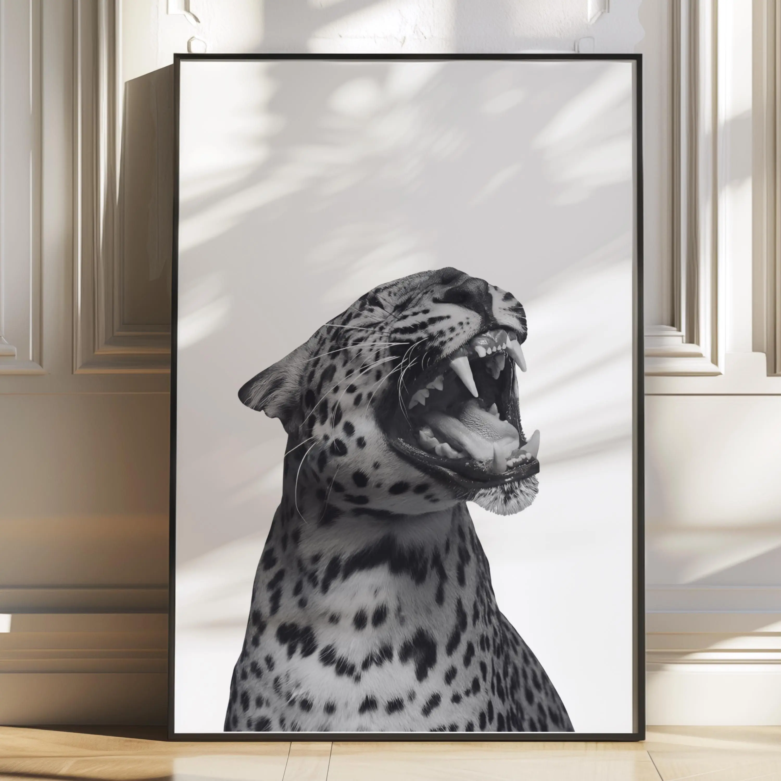 [SALE UP TO 40%] [Unframed] Stockholm Style Retro Cheetah Poster Print | Girly Black & White Tiger Wall Art | Y2k Leopard Aesthetic Modern Bedroom Decor for Clean Girl