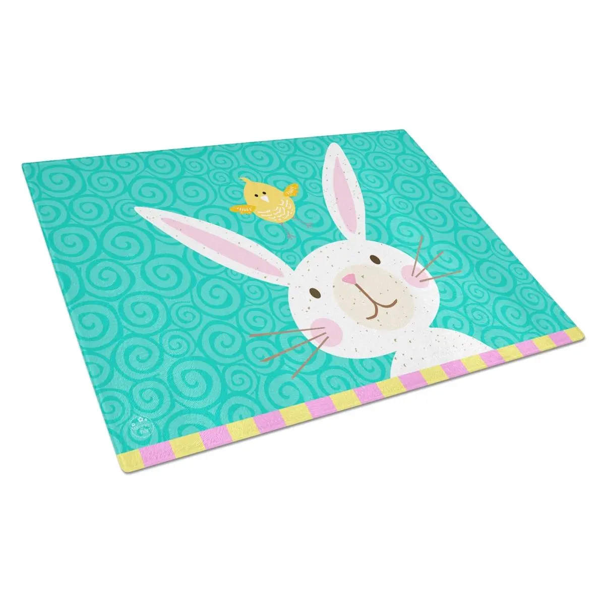 Happy Easter Rabbit Glass Chopping Board - Large, Kitchen Household Products