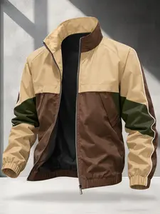 Men's Casual Jacket with Zipper, Hidden Pocket Design, Perfect for Daily Wear & Outdoor Activities, Available in Multiple Colors & Sizes