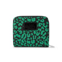 Cheetah Print Zip-up Wallet - Green