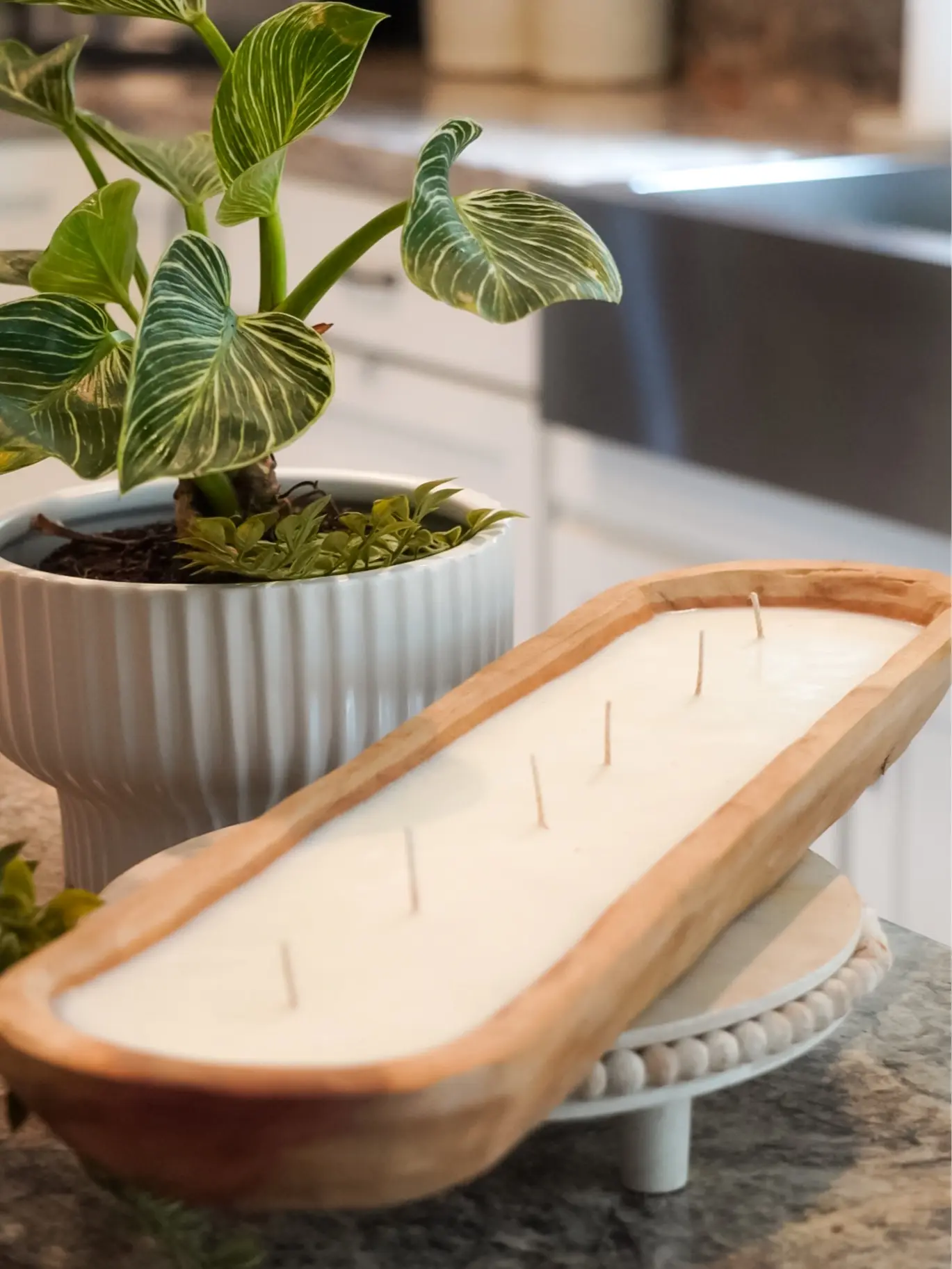 Long Dough Bowl Candle