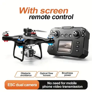 RC Drone, Remote Control With Screen Display, Brushless Motor, Stunt Rolling, Optical Flowpositioning, Four LED Lights, Remote Control Aircraft, Quadcopter, ABS Material Shell Resistant To Impact, Electrically Adjustable Camera, The Remote Control Can Rec