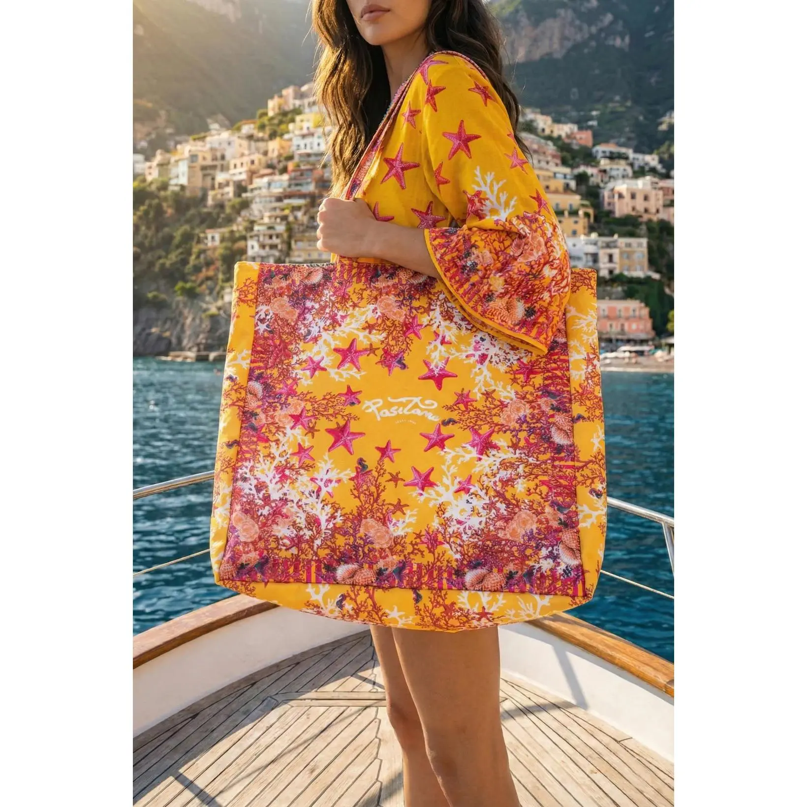 Antica Sartoria Reversible 100% Cotton Beach Bag