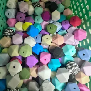 14mm Silicone Hexagon Bead Mix