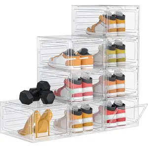 Shoe, 8 Pack Shoe Organizer Clear Hard Shoe Box, Shoe Boxes Clear Stackable, Shoe Boxes with Lids for Size 13