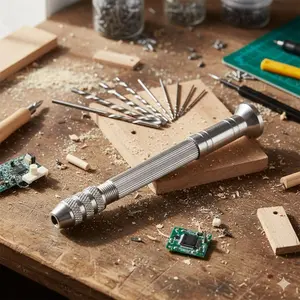Mini Aluminum Hand Drill Set Portable Keyless Chuck DIY Tool Kit for Jewelry Woodworking Craft Model Making Students Hex Shank Drill Micro Drilling Tools with Twist Bits with Twist Bits