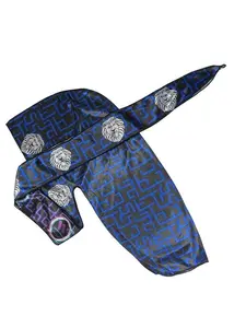 Jiggsaw Durag for Men & Women - Silky Wave Cap with Long Wide Straps, Breathable & Sweat-Wicking, Stylish Hair Care & Comfort Fit, Motorcycle Cap Head Wrap - Flooded Waters Durag