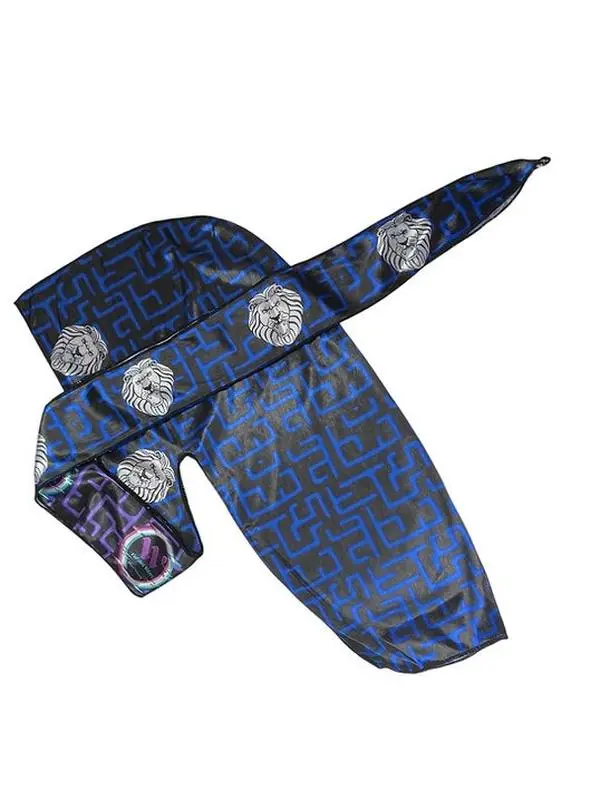 Jiggsaw Durag for Men & Women - Silky Wave Cap with Long Wide Straps, Breathable & Sweat-Wicking, Stylish Hair Care & Comfort Fit, Motorcycle Cap Head Wrap - Flooded Waters Durag