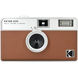 EKTAR H35 Half Frame Film Camera, 35mm, Reusable, Focus-Free, Lightweight, Easy-to-Use (Brown) (Film & AAA  are not Included)