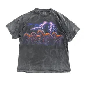 Vintage Horse Lightnings Nature 90s Style Graphic Shirt, Retro Comfort Colors Horse Lover Shirt, Horse Apparel, 2000s Nature Top