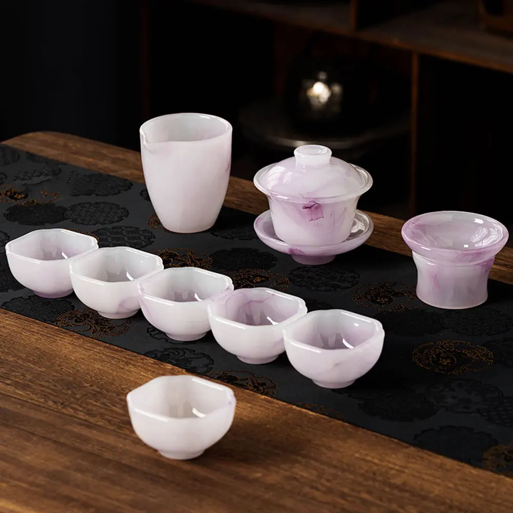 Purple Coloured Glaze Tea Set 11pcs