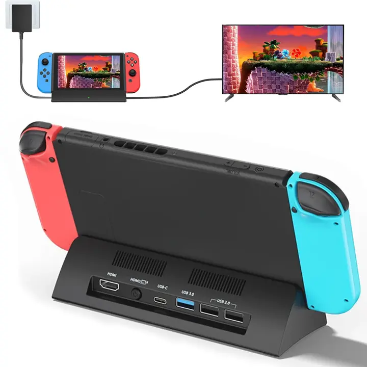 6 in 1 Switch TV Docking Station for Switch,Fast charging,Docking Station with 4K 1080P HD and USB 3.0 Port,PD 100W, USB A&C 3.2, TF/SD,Replacement for Switch OLED/SWITCH etc.tiktokshopbacktoschool