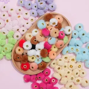 100Pcs Soft Plush Pompom Balls, Imitation Mink Fur Beads, Fluffy Holiday Fur Decor, DIY Craft Ornament Accessories, Multipurpose Handmade Supplies for Bracelets, Keychains, Pen Decor, Gift Embellishments & Creative Art Projects