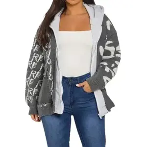 Layered Cardigan with Denim Pockets