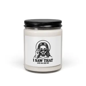 I Saw That Jesus Candle, Soy Candle | Christian Meme Vintage Tee Style