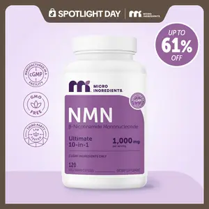 Micro Ingredients NMN Complex 1,000mg Per Serving, 10-1 Complex, Zero Filler, Pure NMN 500mg with Vitamin C, Resveratrol, CoQ10, TMG, Quercetin, & Glutathione | NAD+ Supplement Precursor