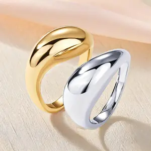 2-Piece Minimalist Waterdrop Geometric Metal Ring Set Unisex Hip-hop Gothic Fashion Jewelry for Valentine's Day Christmas Daily Wear Perfect Multi Occasion Couple Gift