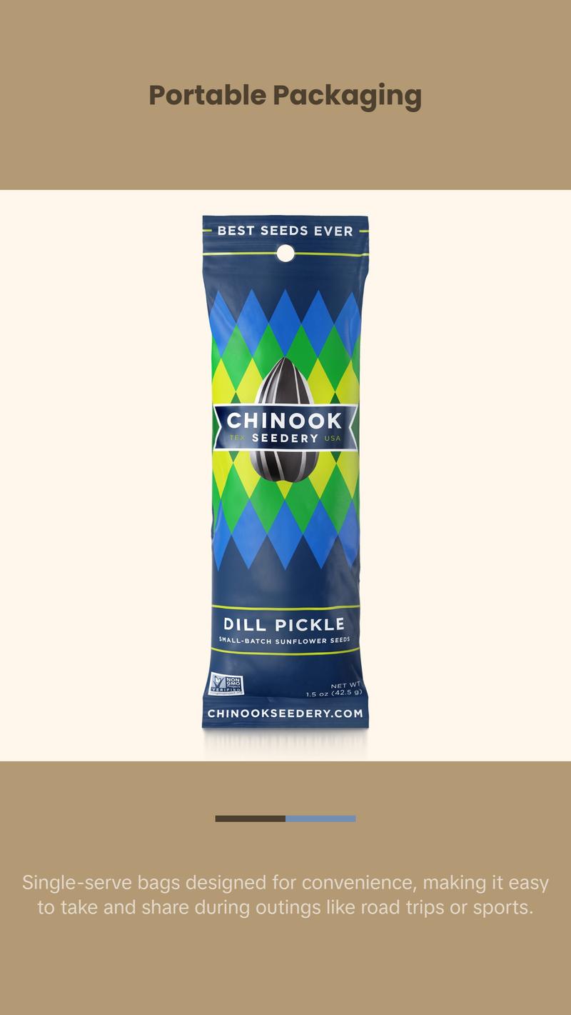 CHINOOK Variety Pack Sunflower Seeds 36-pack (1.5oz bags) – Keto Snacks, Gluten-Free, Non-GMO, Low Sodium, High Protein, Great Snack