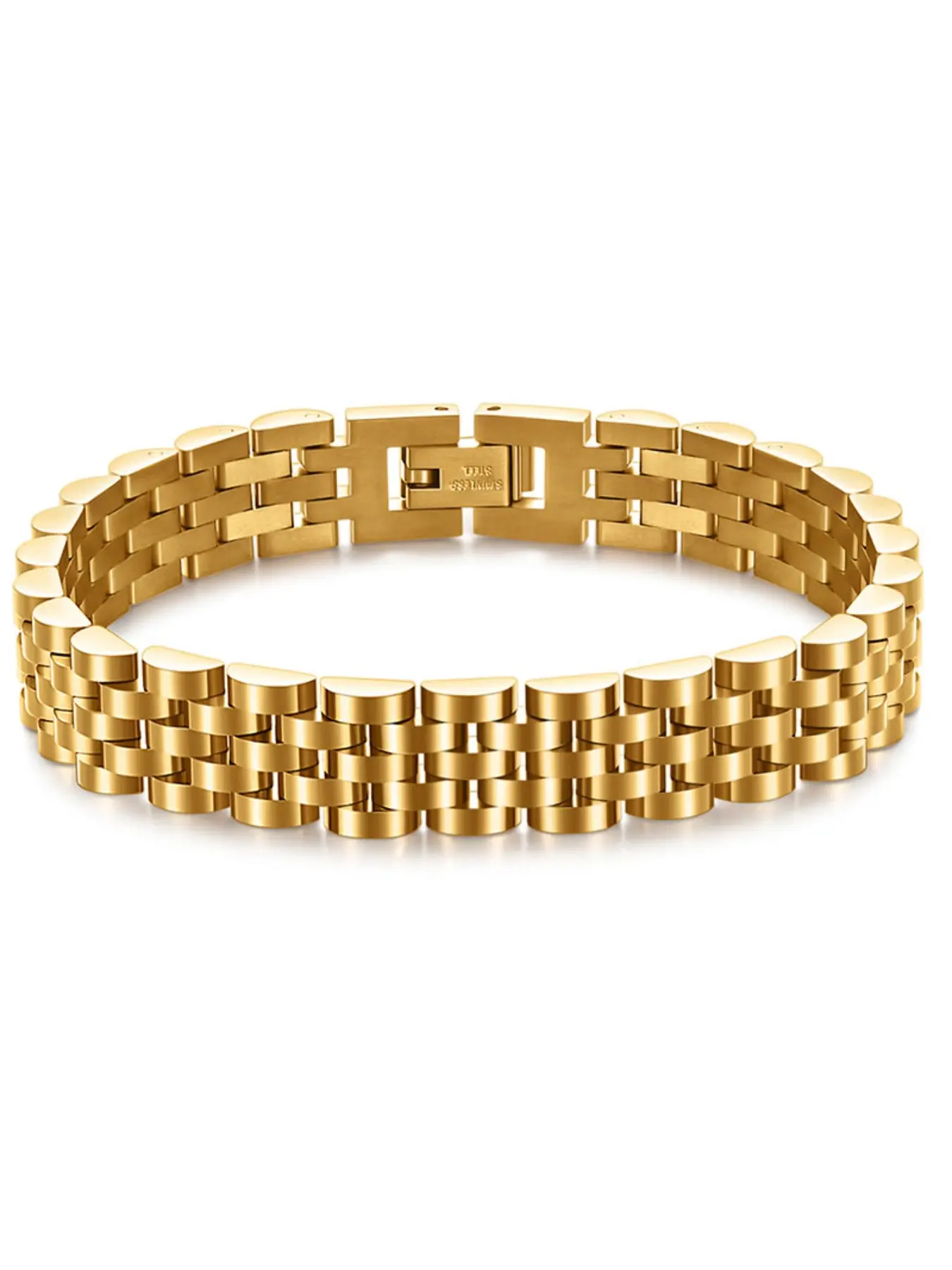 New Trendy Fashion Stainless Steel Watch Band Bracelet, Adjustable 10mm Wristband, Wholesale Accessory, Stylish and Unique Design