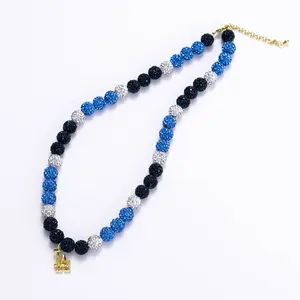 Bijoux Sport by Luv Aj MLB  "Los Angeles Dodgers" Rhinestone Bead Logo Necklace - Blue/Black/White