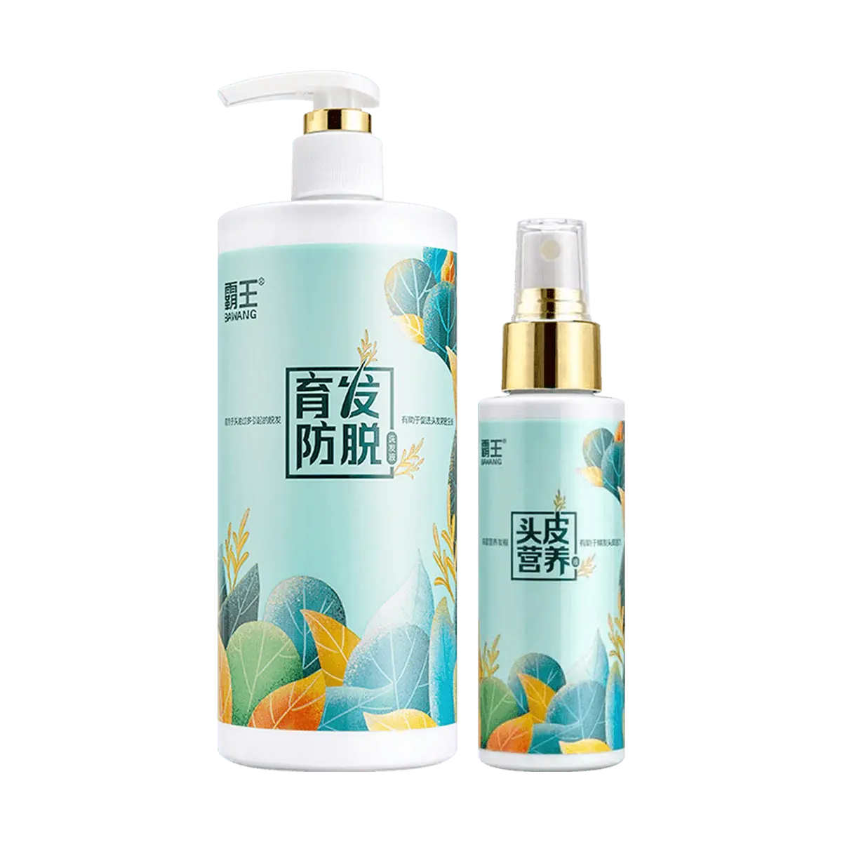 BA WANG Hair Growth Shampoo Set - 468ml Anti-Hair Loss Shampoo + 98ml Nourishing Serum for Strong Roots & Oil Control
