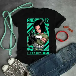Unisex Couple T-shirts Android 17  Dragon Ball Z S-4XL-5XL Anime Otaku Design T-Shirt Soft Cotton Comfortable Everyday Wear Y2K Streetwear Graphic Tee