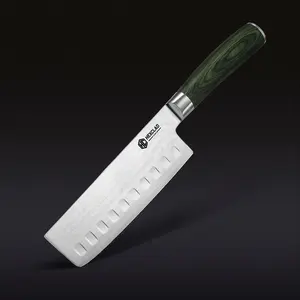 Damascus Steel Nakiri Knife, 6.5" Damascus Steel Nakiri Knife, 6.5"