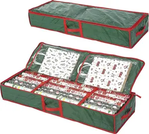 Underbed Gift Wrap Organizer,Gift Wrapping Paper Storage Container,Holds up to 20 Rolls,41"W x 14"D x 5.5"H (Green)