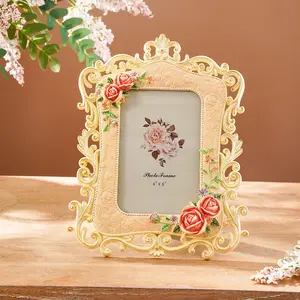 11pc European Resin Decorative Frames, 3D Rose Photo Display, Indoor Desktop Decoration, Bathroom Frame, Holiday Gift, Home Atmosphere