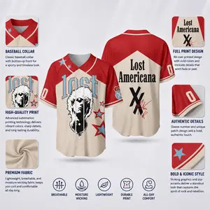 Vintage Punk Style Baseball Jersey – Personalized Athletic Street Fashion