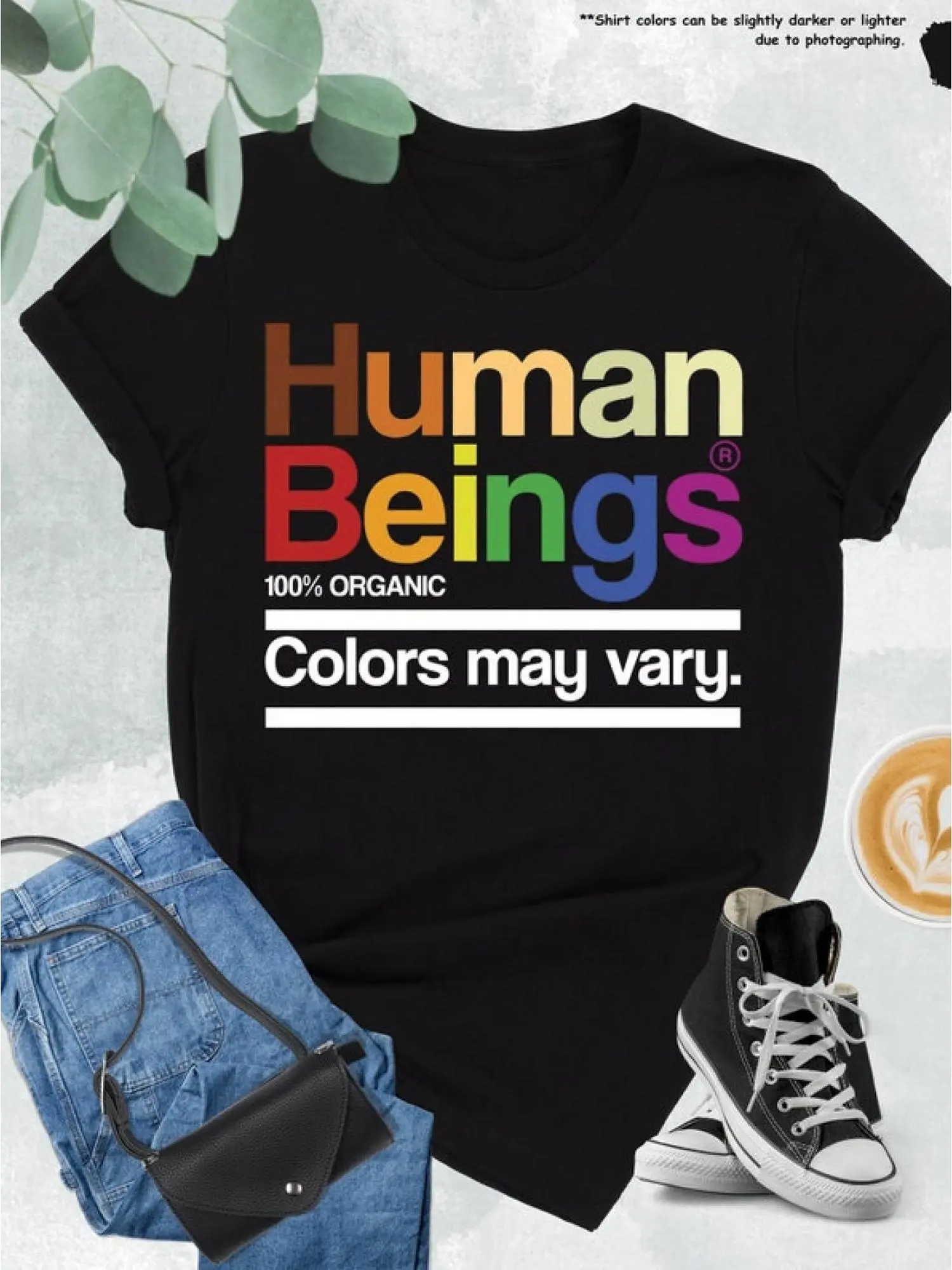 [Equality Graphic Tee] Men's Human Beings Colors M unisex soft cotton short sleeve t shirt, vintage graphic casual tee for men women teens, perfect birthday holiday gift for camping travel gym daily street  wear