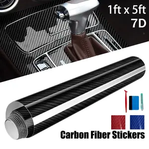 Carbon Fiber Vinyl Wrap Roll with Tools, Carbon Fiber Wrap,Featuring Bubble Free Air Release Technology, Car Moto DIY Interior Exterio