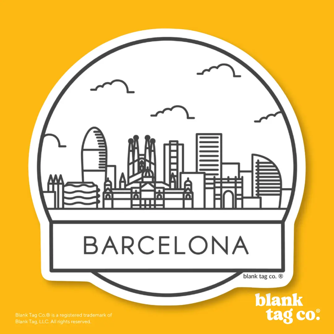 Blank Tag Co.® Waterproof Sticker - Barcelona Cityscape