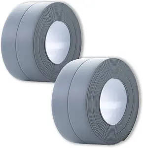 2 Pack Caulk Strip, 1.5" x 10.5Ft PVC Self Adhesive Caulk Tape, Sealing   Tape for Bathroom Bathtub Kitchen Toilet Wall Windows
