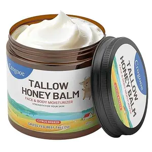 crogooe Organic Grass-Fed Beef Tallow Balm with Raw Honey - Viral All-Natural Moisturizer for Soft, Smooth, Radiant Skin