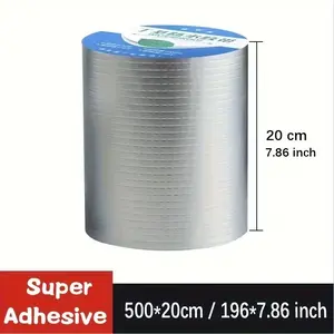 High-Performance Butyl Tape 2 Rolls 20cmx5m Waterproof Sealing Aluminum Foil Tape for RV Repair Windows Silicone Glass Roof Leaks