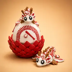 Baseball Dragon Egg with Baby Dragons Inside, Unique Baseball Decor Gift for Fans, Collectible Display for Kids Room and Desk