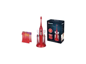 Pursonic PCPS430RD 40K SPM Sonic Movement Rechargeable Electric Toothbrush with Bonus 12 Brusheads, Red